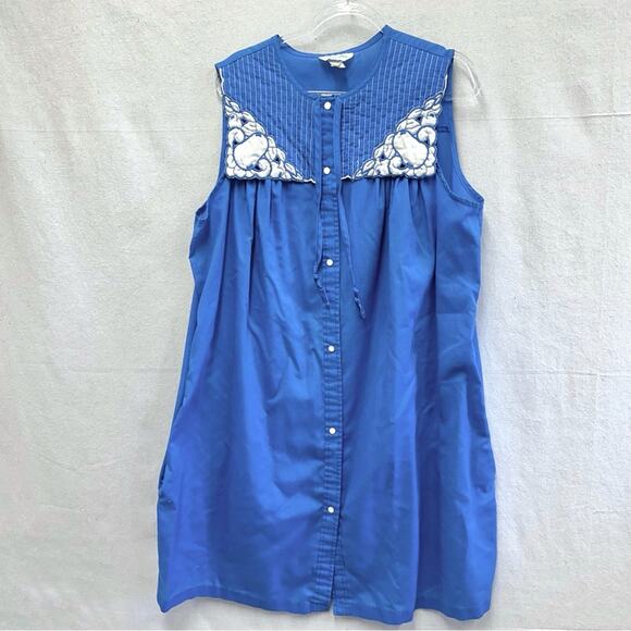 Lara Dee by Charm vintage 70s snap front house dress kaftan size 42-44 - Picture 2 of 16